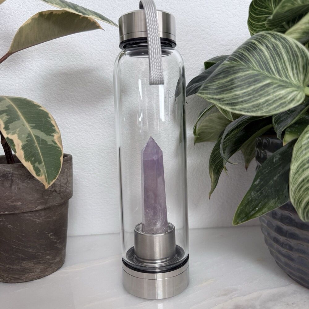 Glacce Amethyst Crystal Infusion Water Bottle - Free People Goop Wellness - Picture 2 of 11